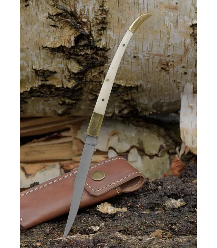Canivete árabe com cabo de osso e capa (23 cm). ⚔️