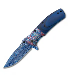 Blue Damascus 3D Knife by Albainox ⚔️