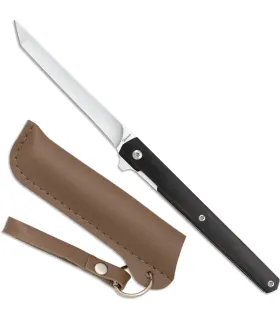 Albainox brand black wood pocket knife with sheath (9.30 cm.) ⚔️