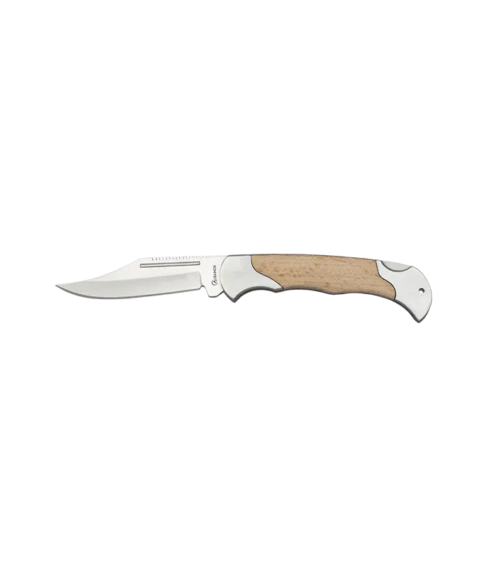 Canivete marca Albainox empunhadura de madeira natural (18,6 cm.) ⚔️