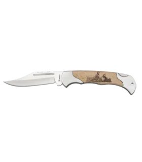 Couteau marque Albainox Perdrix avec poignée en bois naturel (18,6 cm). ⚔️
