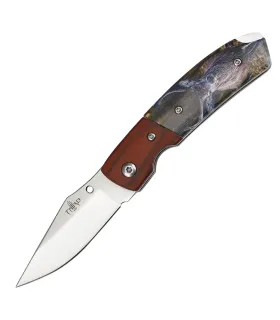 Third brand Pocket Knife decorated with 3D Deer (15.9 cm.) ⚔️