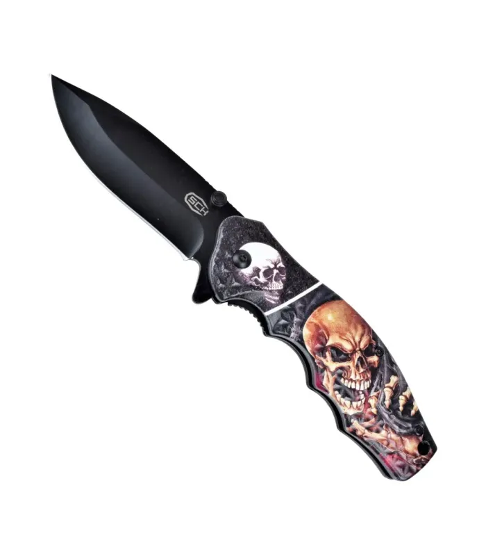 Assisted Tactical Knife SCK Skulls (length 19.8 cm.) ⚔️