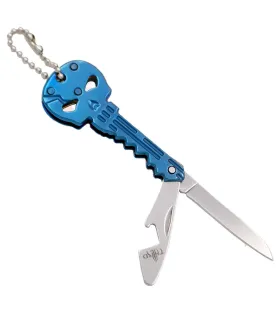 Porte-clés Tête de Mort, Couteau et Décapsuleur Bleu ⚔️