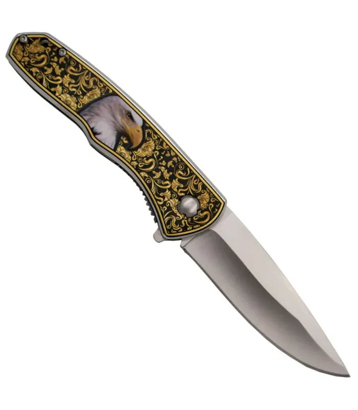 Decorated Assisted Pocket Knife Eagle Third K2104A ⚔️