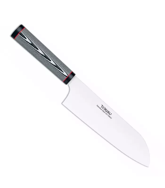 Küchenmesser SANTOKU, Griff im Damastmuster von Tokisu (32 cm). ⚔️
