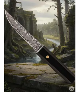 Cuchillo deportivo aventura Albainox hoja damasco (22 cm.) ⚔️