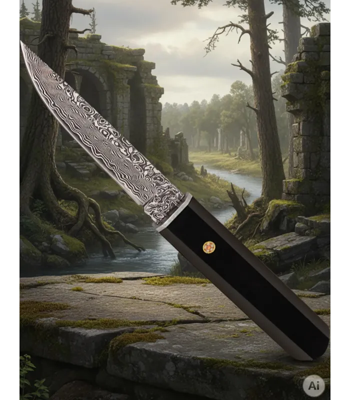 Faca esportiva de aventura Albainox lâmina damasco (22 cm). ⚔️