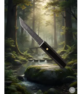 Cuchillo aventura Albainox hoja tanto en damasco (21,50 cm.) ⚔️