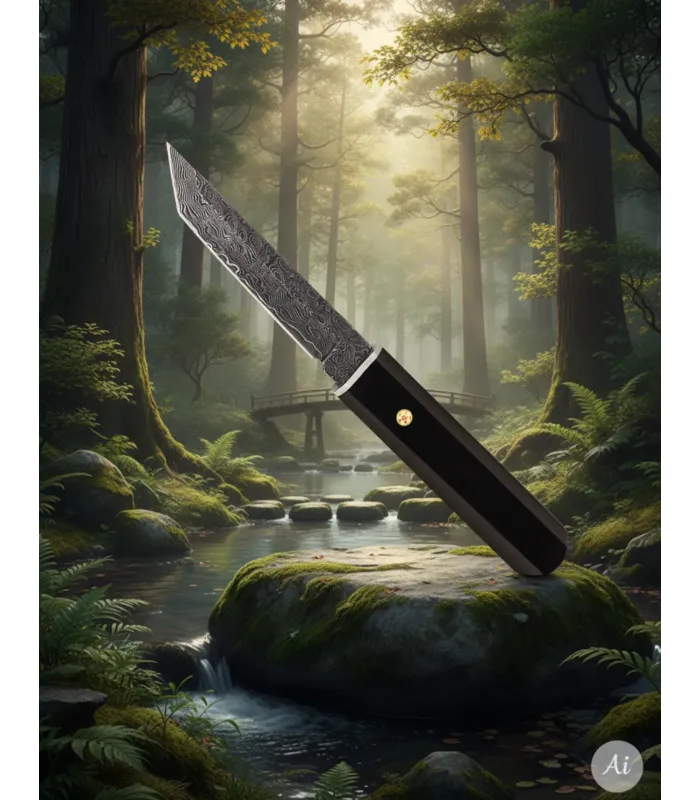 Cuchillo aventura Albainox hoja tanto en damasco (21,50 cm.) ⚔️