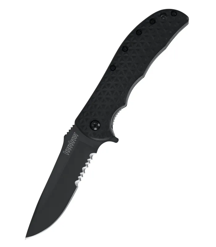 Navaja de bolsillo Kershaw Volt II, negra con sierra ⚔️