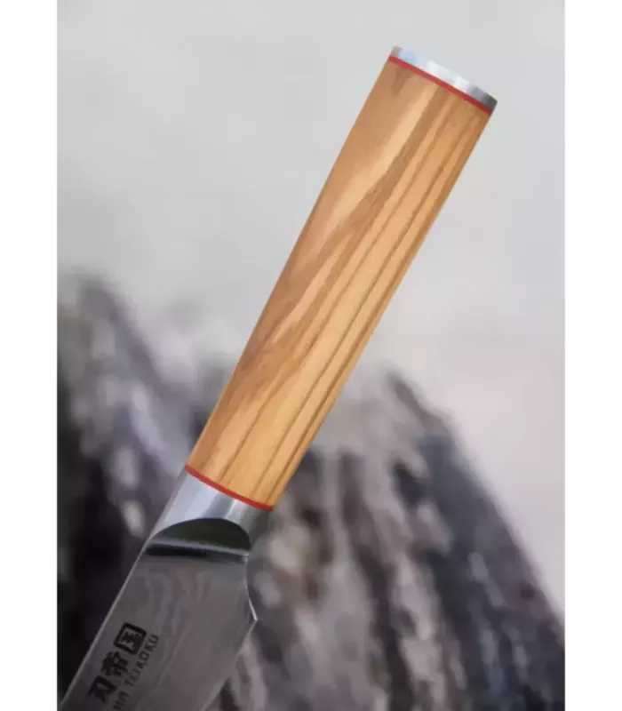 Faca de Cozinha Fatiador Ha Teikoku, lâmina de Aço Damasco (33 cm). ⚔️