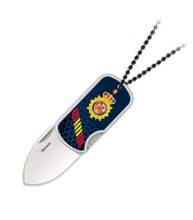 Spansk Nationalpoliti kniv 3D med kuglevedhæng, blad 4 cm ⚔️