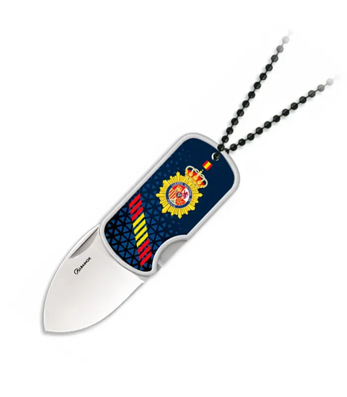 Spansk Nationalpoliti kniv 3D med kuglevedhæng, blad 4 cm ⚔️