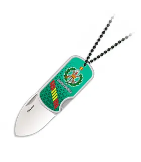 Canivete Legião espanhola 3D com pingente de bolas, lâmina de 4 cm ⚔️