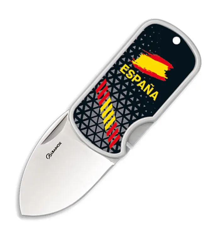 Spanish flag 3D pocket knife with clip, 4 cm blade ⚔️