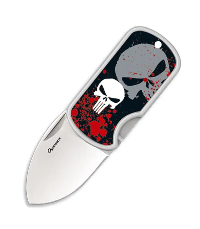 Navaja calavera 3D con clip, hoja 4 cm ⚔️