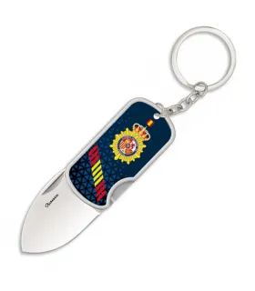 Spanish National Police 3D Keychain Knife with Clip, 4 cm Blade ⚔️