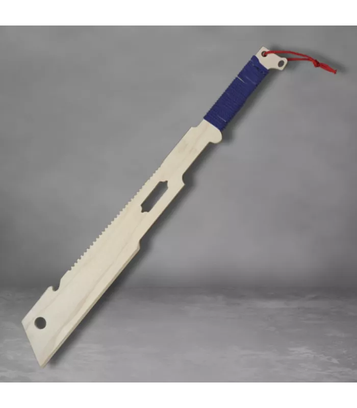 Facão de madeira para treinamento, cordão azul ⚔️