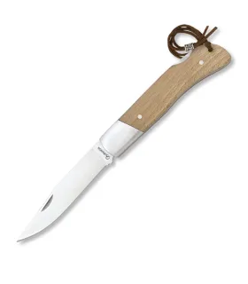 Albainox lommekniv med træhåndtag og stålring (20 cm.) ⚔️
