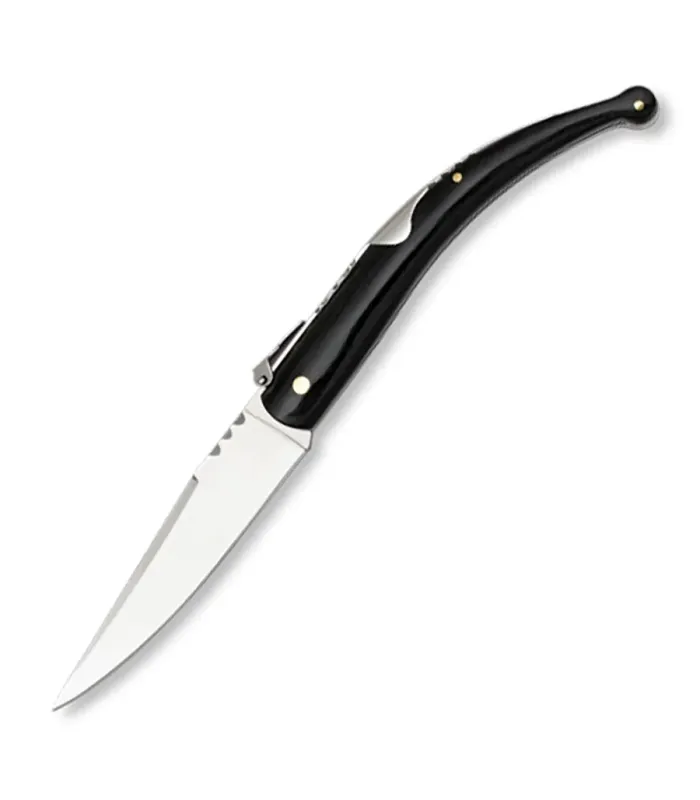 Couteau classique avec manivelle et manche courbé, lame de 8,5 cm. ⚔️