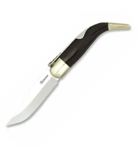 Klassisk lommekniv med sort skaft med palanquilla og buet skaft (blad 8,70 cm.)