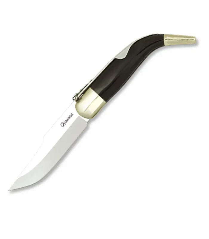 Klassisk lommekniv med sort skaft med palanquilla og buet skaft (blad 8,70 cm.)