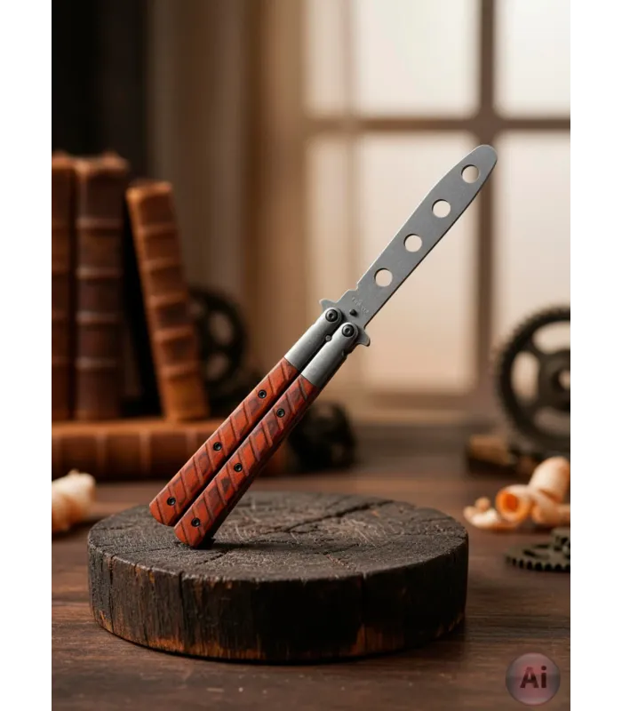 Navaja abanico Third mango madera (22 cm.) ⚔️