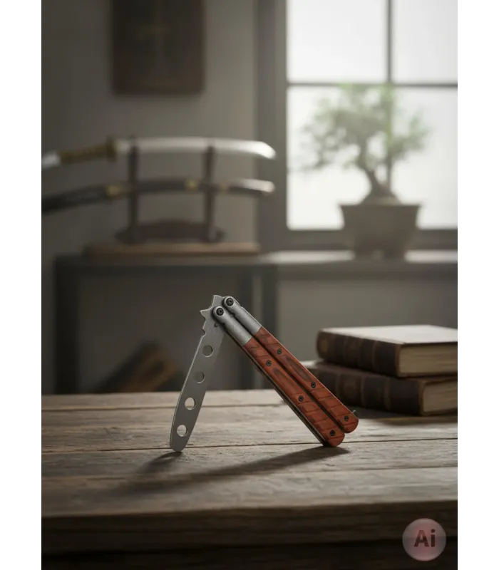 Navaja abanico Third mango madera (22 cm.) ⚔️