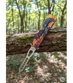 Vouwmes Third mango ontwerp drakenvlam zakmes (21,7 cm.) ⚔️