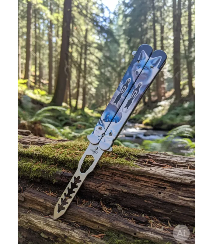 Multifunktionales Fächer-Messer Third Mango Fantasie Weißer Fuchs (21,7 cm.) ⚔️