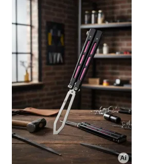 Practice Fan Knife Third Mango Aluminum Purple (22.7 cm.) ⚔️