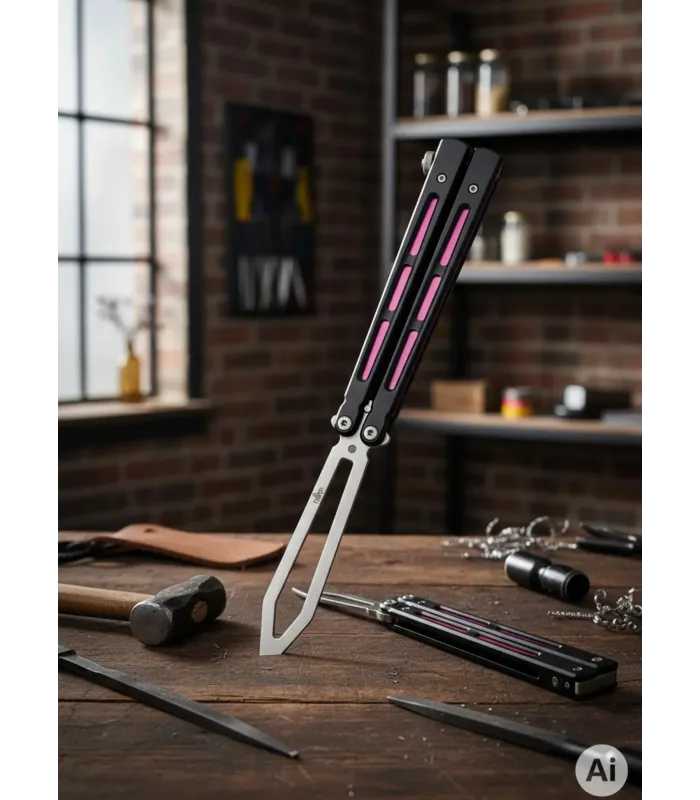 Coltello ventaglio di pratica Third mango in alluminio viola (22,7 cm.) ⚔️