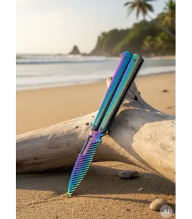 Taschenmesser Fächer Dritte Stil Kamm Regenbogen (22,4 cm.) ⚔️