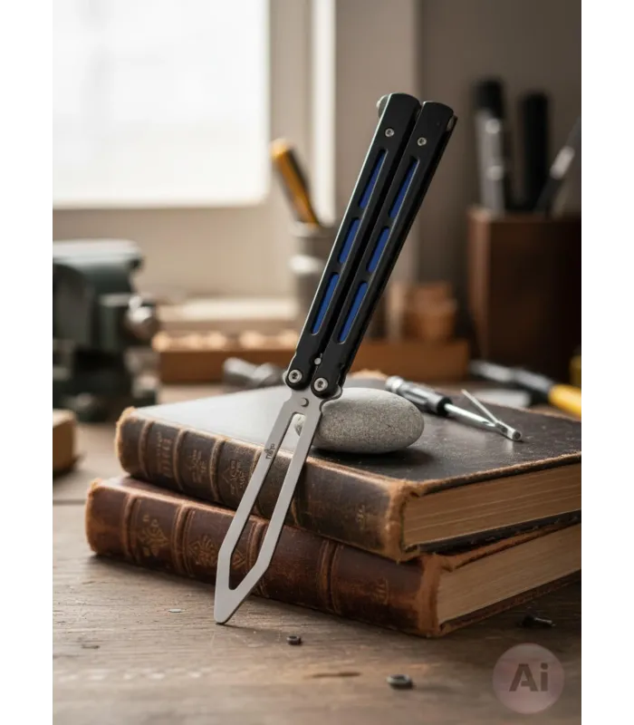 Canivete leque de prática Third mango preto/azul (22,7 cm.) ⚔️