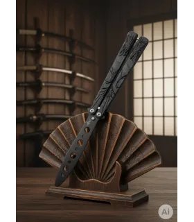 Navaja ventaglio di pratica Third drago nero (23,6 cm). ⚔️