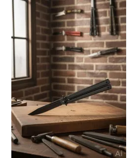 Vouwmes Third roestvrijstalen mes met zwart afgewerkt (22,5 cm.) ⚔️
