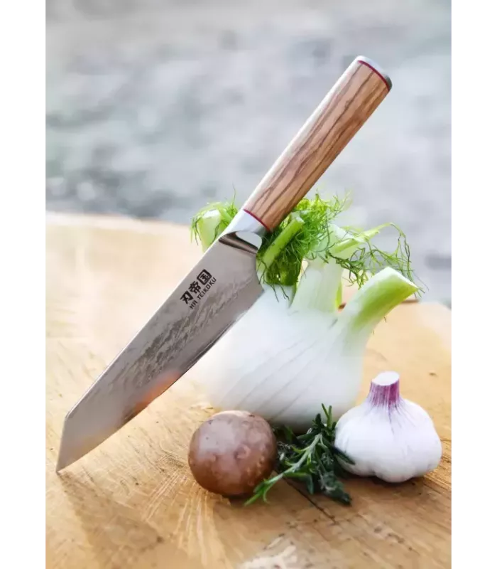 Cuchillo Cocina Chef Ha Teikoku, hoja Acero Damasco (29,5 cm.) ⚔️