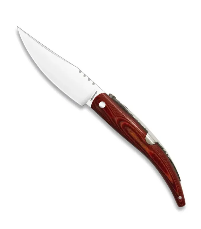 Classic wooden handle pocket knife in red color ⚔️