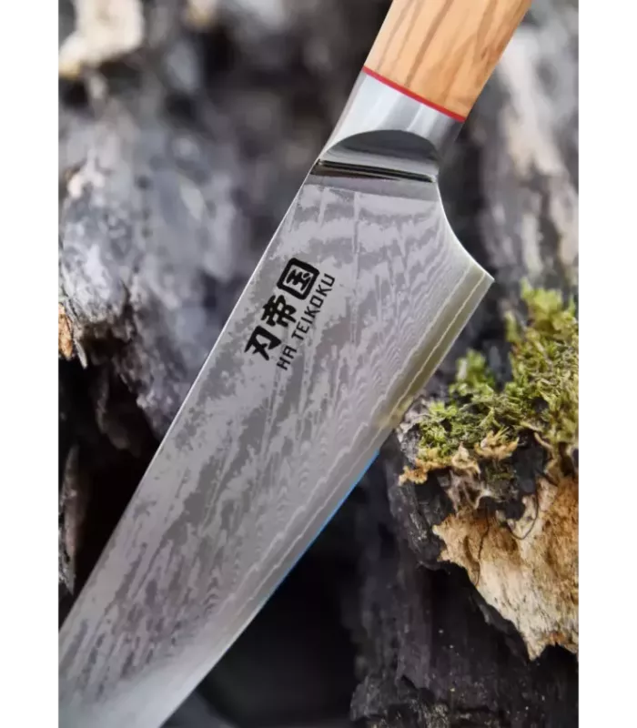 Cuchillo Cocina Chef Ha Teikoku, hoja Acero Damasco (29,5 cm.) ⚔️