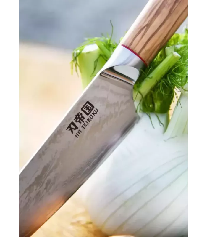 Cuchillo Cocina Chef Ha Teikoku, hoja Acero Damasco (29,5 cm.) ⚔️