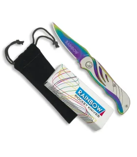 Canivete Rainbow com capa de veludo (15,5 cm). ⚔️