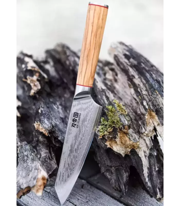 Cuchillo Cocina Chef Ha Teikoku, hoja Acero Damasco (29,5 cm.) ⚔️