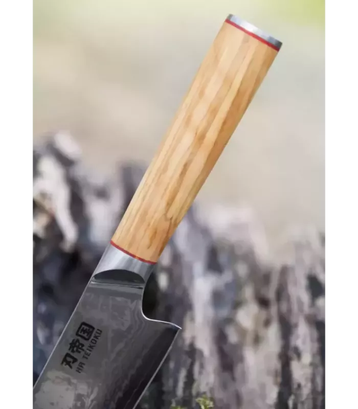 Santoku Kitchen Knife Ha Teikoku, Damascus Steel Blade (31.5 cm.) ⚔️