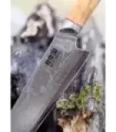 Couteau de cuisine Santoku Ha Teikoku, lame en acier Damas (31,5 cm). ⚔️