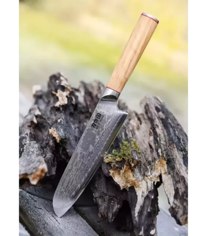 Santoku Køkkenkniv Ha Teikoku, blad i Damaskus stål (31,5 cm.) ⚔️