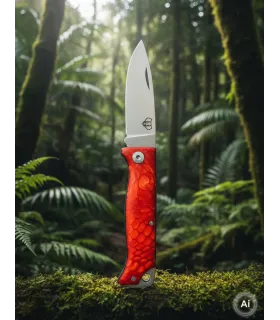 Canivete de caça Cudeman modelo MT-10 vermelho acetinado (com estojo) ⚔️
