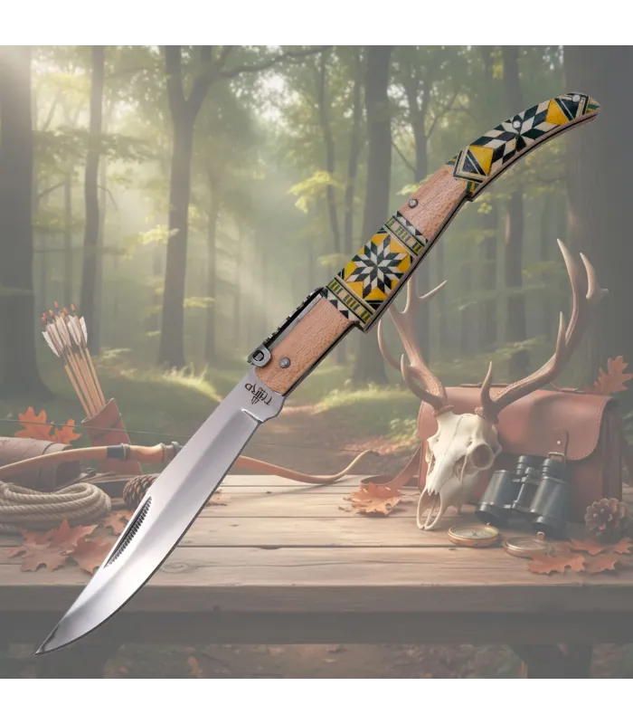 Navaja de carraca decorada Third de la serie Mapple Wood (24 cm.) ⚔️