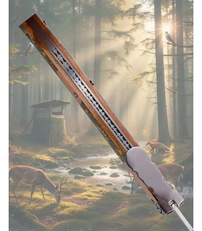 Navaja a manovella decorata Third della serie Legno d'Acero (24 cm.) ⚔️