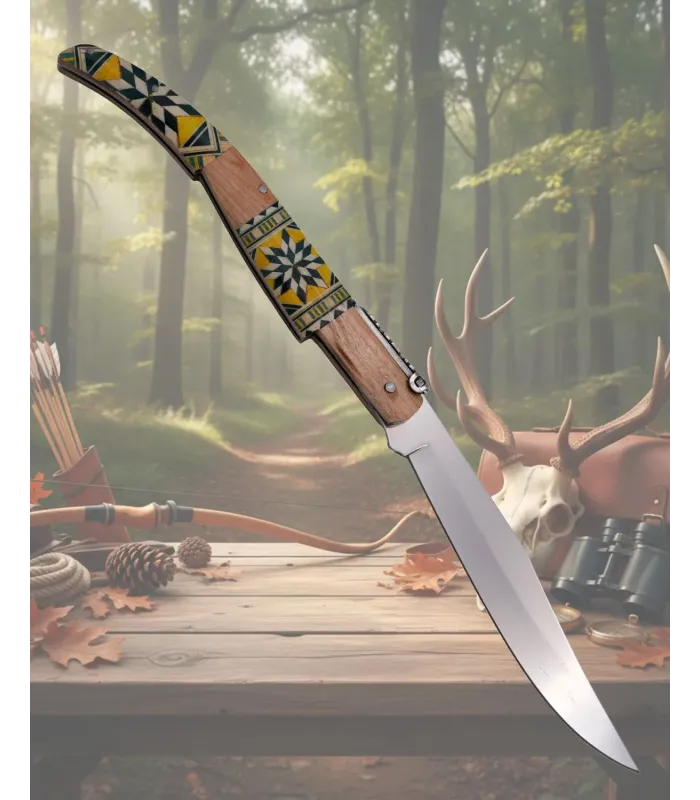 Navaja de carraca Third decorada de la serie Madera Arce (28,5 cm.) ⚔️